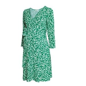 H&M Green Floral Jersey Dress